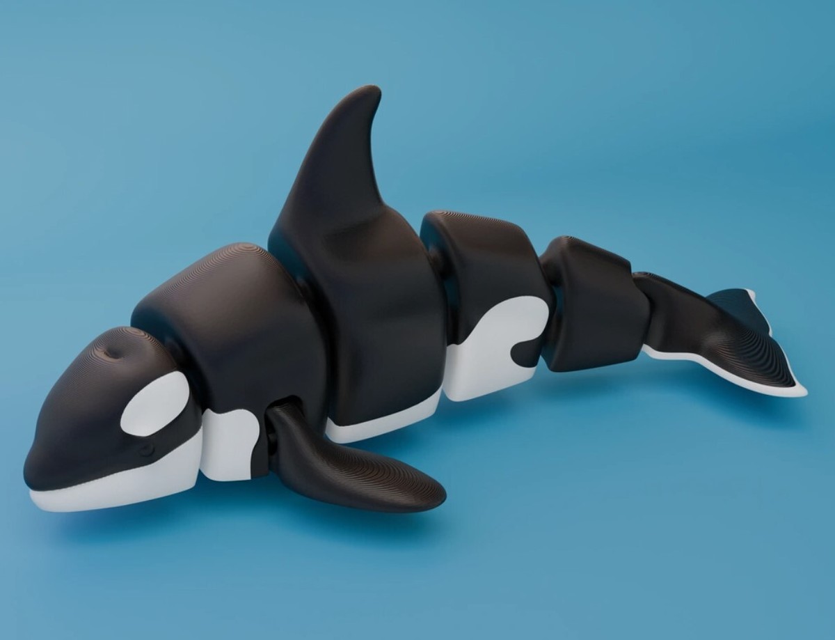 Flexi Killer Whale, Articulated Orca, Fidget Toy, 3D Printed | eBay