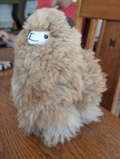 Vintage Real Alpaca Fur Stuffed Plush Llama Toy Handmade from Peru 7.25 Tall