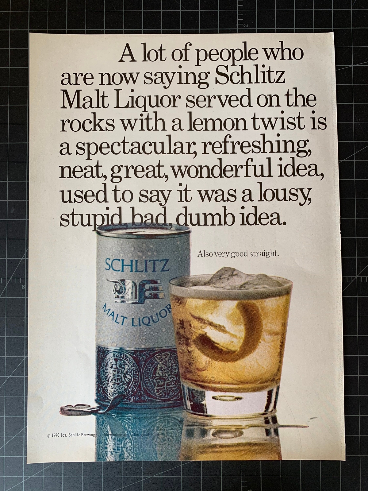 Vintage 1970 Schlitz Malt Liquor Print Ad eBay