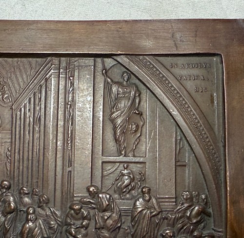2 placas paneles antiguos en miniatura relieve maestro mujer adúltera escuela Atenas - Imagen 8 de 15