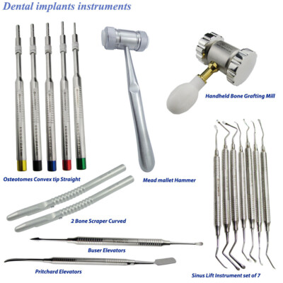 Osteotome Sinuslifting Instrument, Knochenschaber, Knochentransplantation Werkzeug für Chirurgie Kit