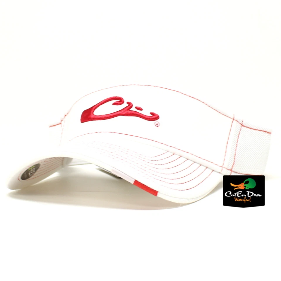 DRAKE WATERFOWL GAME DAY FITTED VISOR ARKANSAS RED WHITE XL 2XL FLEX FIT - Image 2 of 3