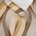 3D Beige Abstract Gloss Stripes Wallpaper Vinyl Textured Wall Paper Home Deco