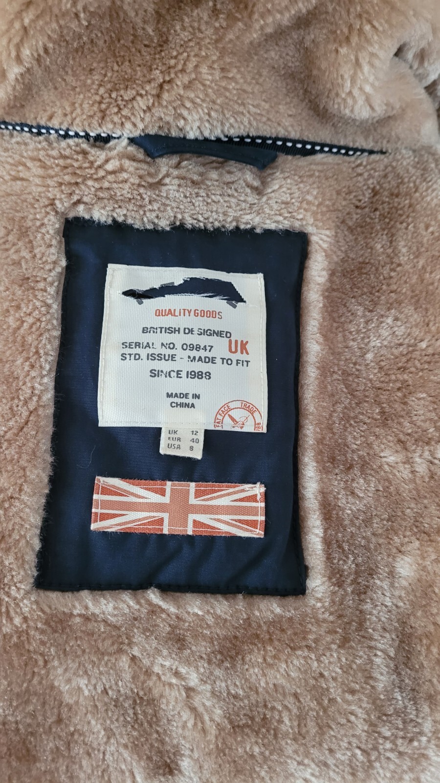 FATFACE Women's Judy Parka Jacket Coat Navy Size uk… Gem