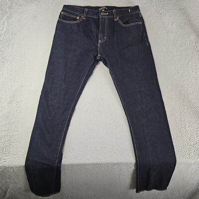 Crew Mercantile Jeans Men's 32x32 (Tag 32x34) Slim Fit Dark Wash Denim  Cotton