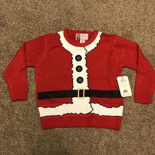 Merry Christmas Sweater Adult L Red Acrylic Santa Nwt B16