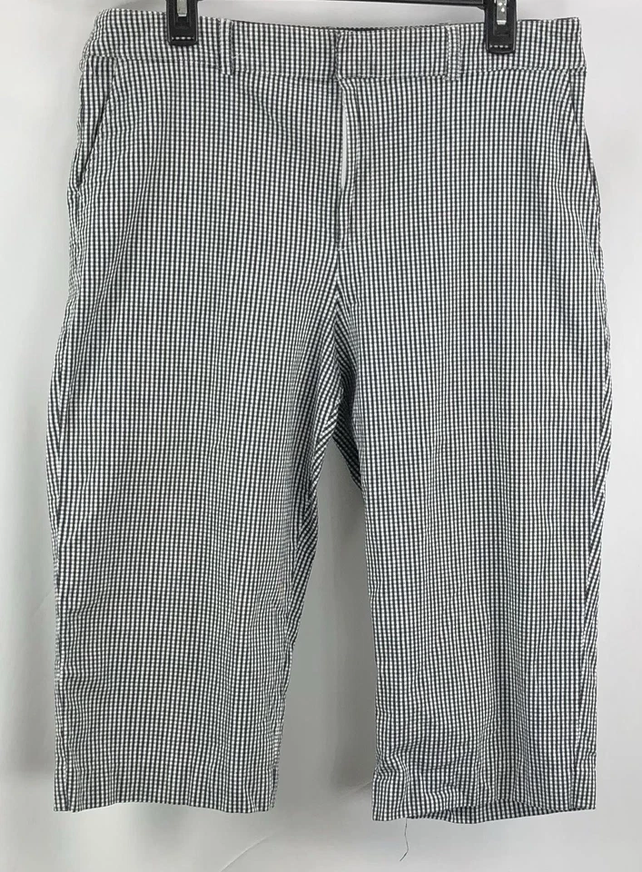 Bermudas Shorts Vintage 16 Negras Blancas Cuadros 34"W tiro alto Grunge Punk Preppy Foto 4 de 4