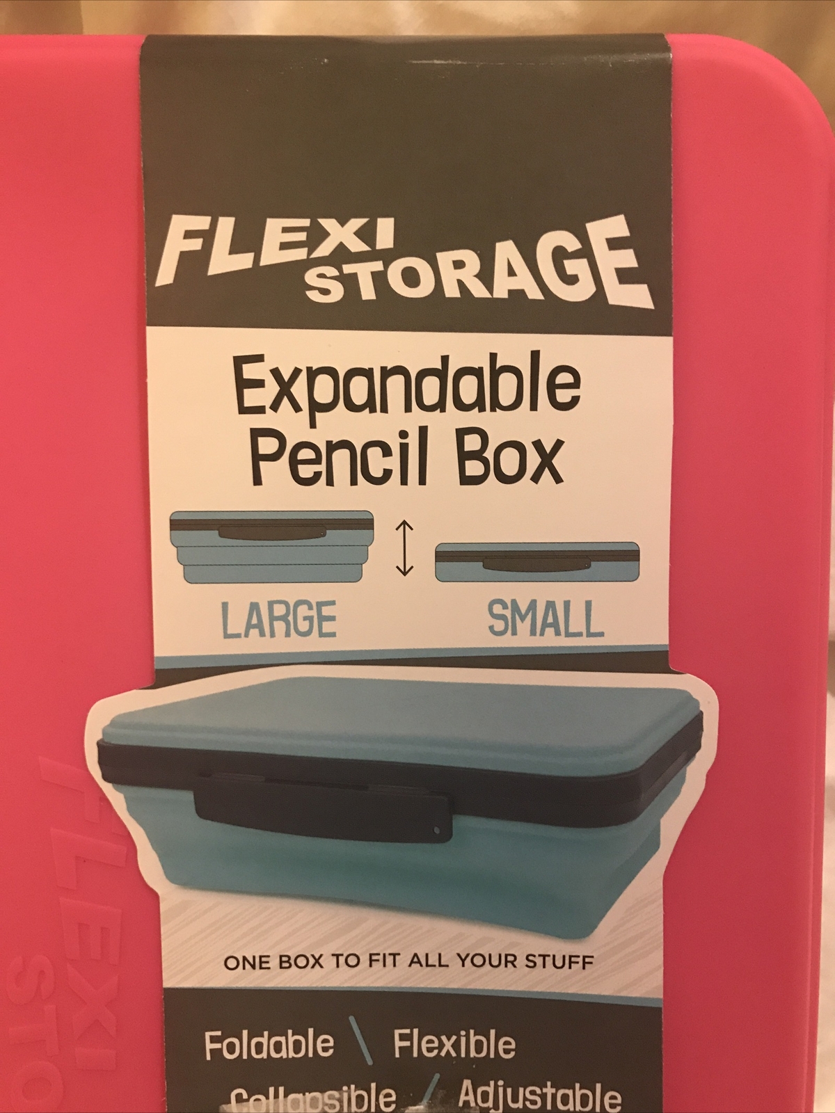 New Its Academic Flexi Storage Expandable Pencil Case Box Pink 