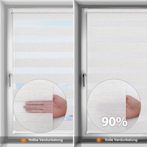 Doppelrollo Duo Rollo Klemmfix ohne Bohren blickdicht Fensterrollo Zebrarollo - Zdjęcie 69 z 77