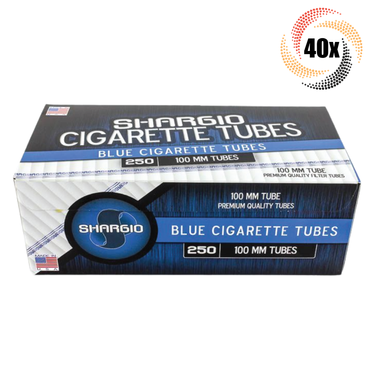 shargio tobacco 40x Boxes Shargio Blue Light 100MM 100's ( 10,000 Tubes ) Cigarette Tobacco  RYO