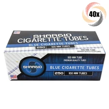 40x Boxes Shargio Blue Light 100MM 100's ( 10,000 Tubes ) Cigarette Tobacco RYO