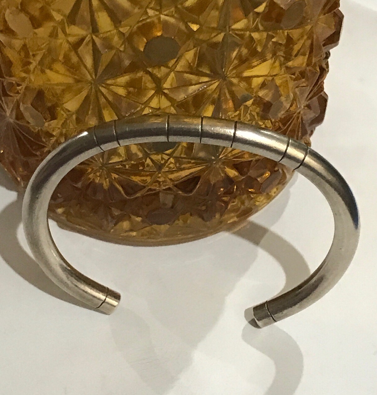 Sterling Silver Solid Abstract Modernist Cuff Bra… - image 4