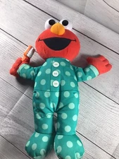 Sesame Street Talking Elmo 12" Plush Brush Your Teeth Hasbro Tested & Works