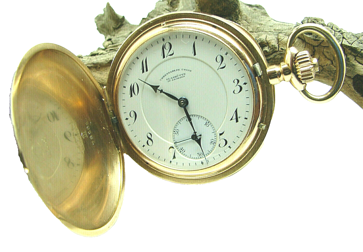 Taschenuhr Gelbgold GlashÃ¼tte Taschenuhr 585 Gold Glashütte Union