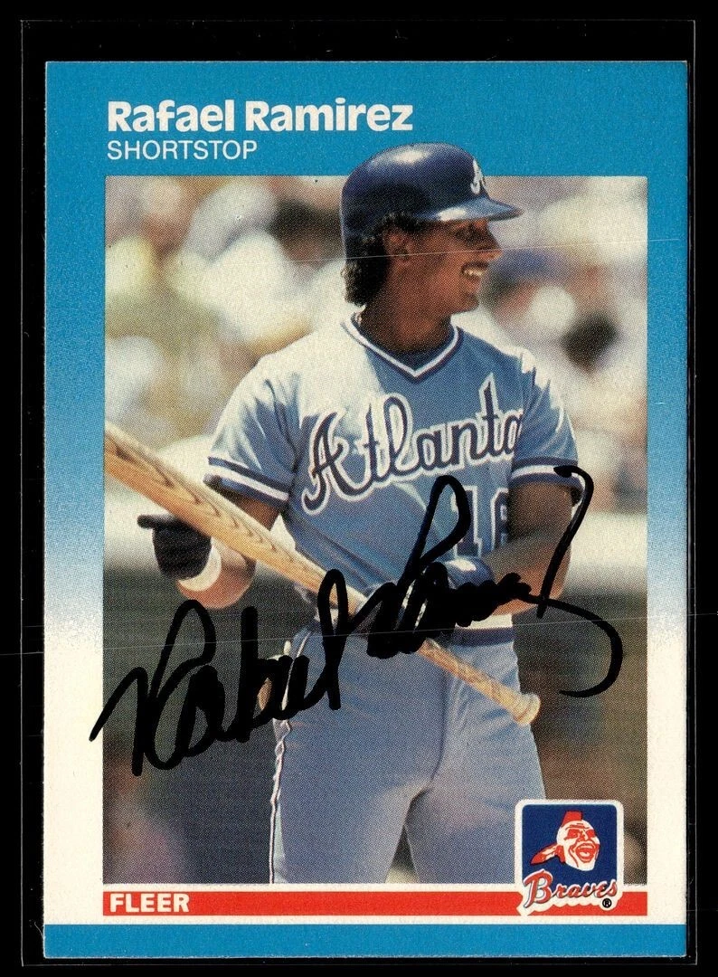1987 FLEER IN PERSON AUTO RAFAEL RAMIREZ BRAVES