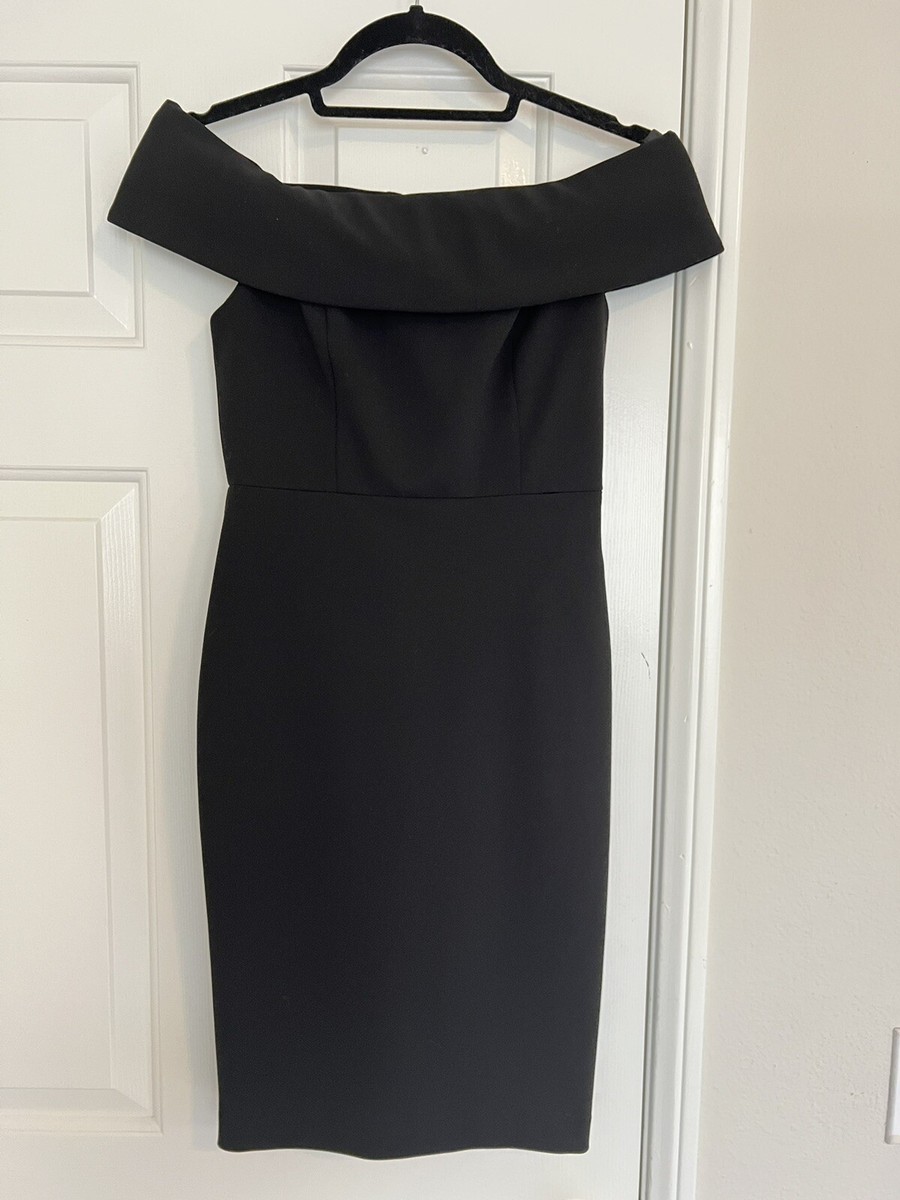 Calvin Klein Womens Off The Shoulder Dress - Black - Petite Size 0 Calvin Klein Womens Off The Shoulder Dress - Black - Petite Size 0