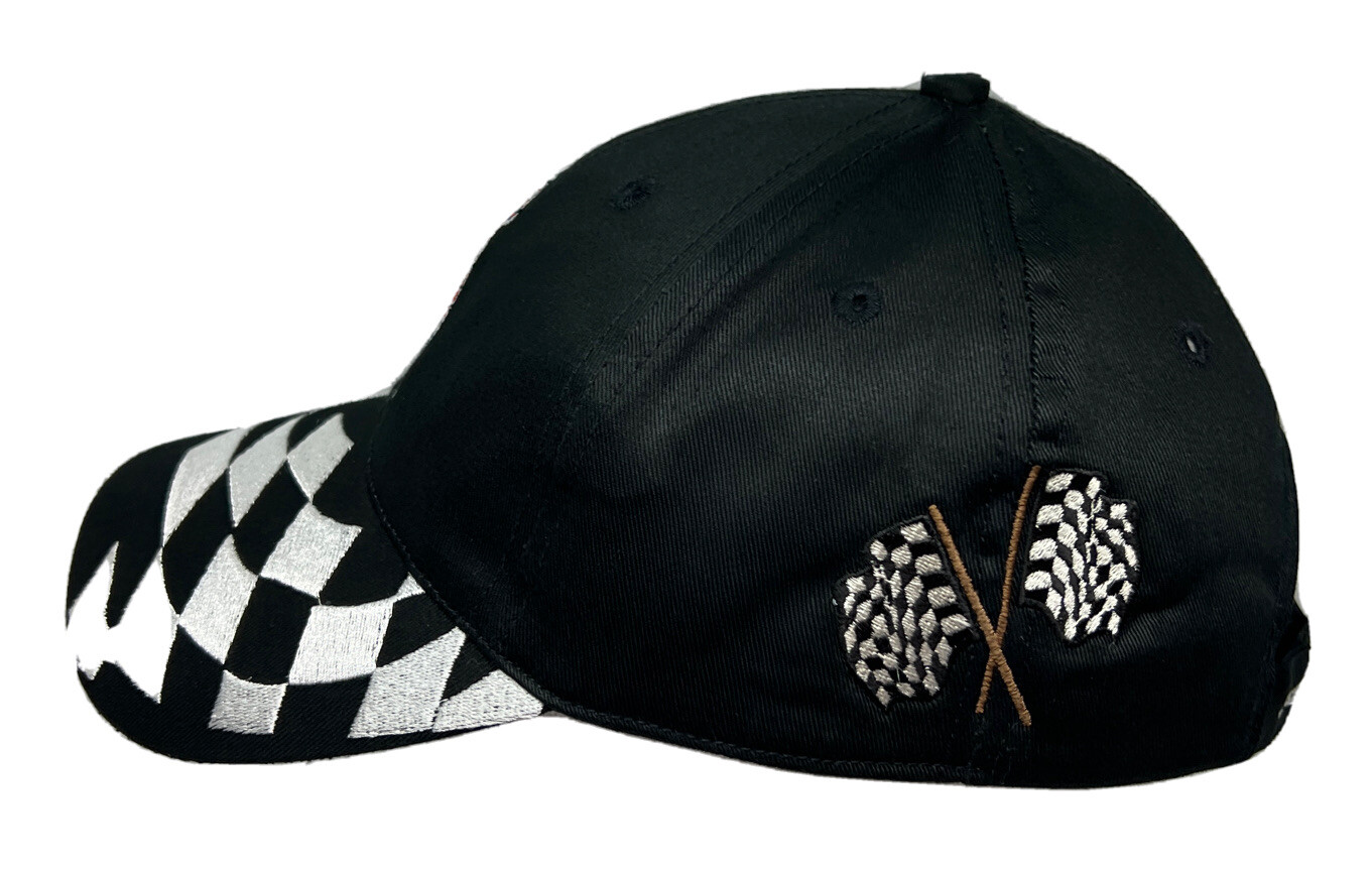 Sherwin WIlliams Hat Cap Black w Checker Flags Racing… Gem
