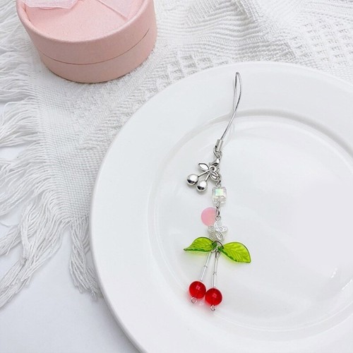 Fashionable Cherry Key Chain Phone Charm Bag Pendant Perfect Gift for Women - Zdjęcie 6 z 8