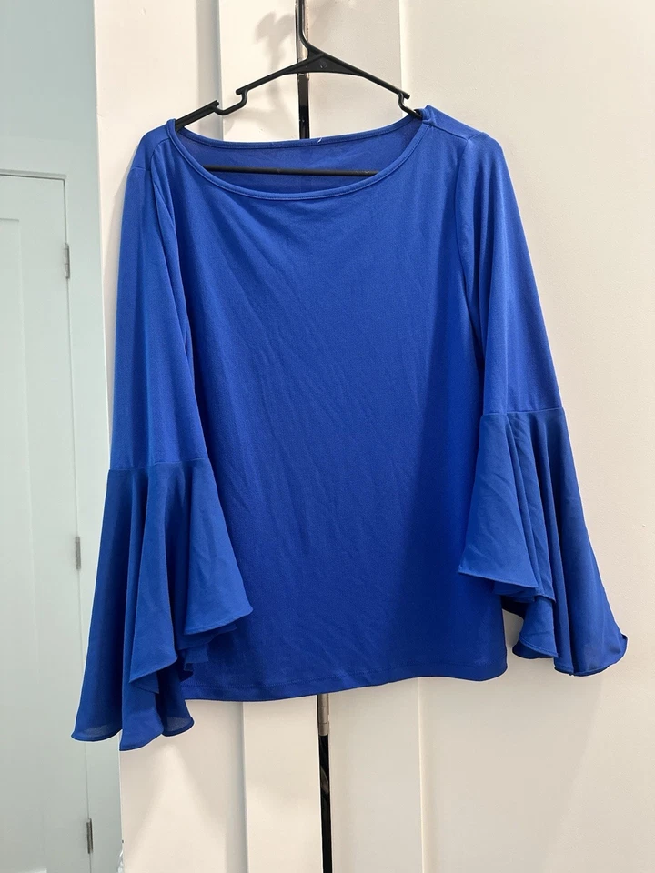 长袖方格恤衫 蓝色 M 码 — 第 4/4 张图片