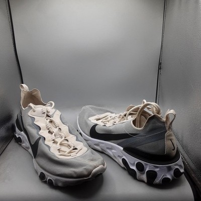 Nike React Element 55 Shoes Mens Size 12 Gray White Running Sneakers BQ6166-100