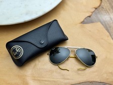 Ray Ban RARE Vintage Aviator RB3030 SZ 58-14 Gold Metal Frames With Green Lenses