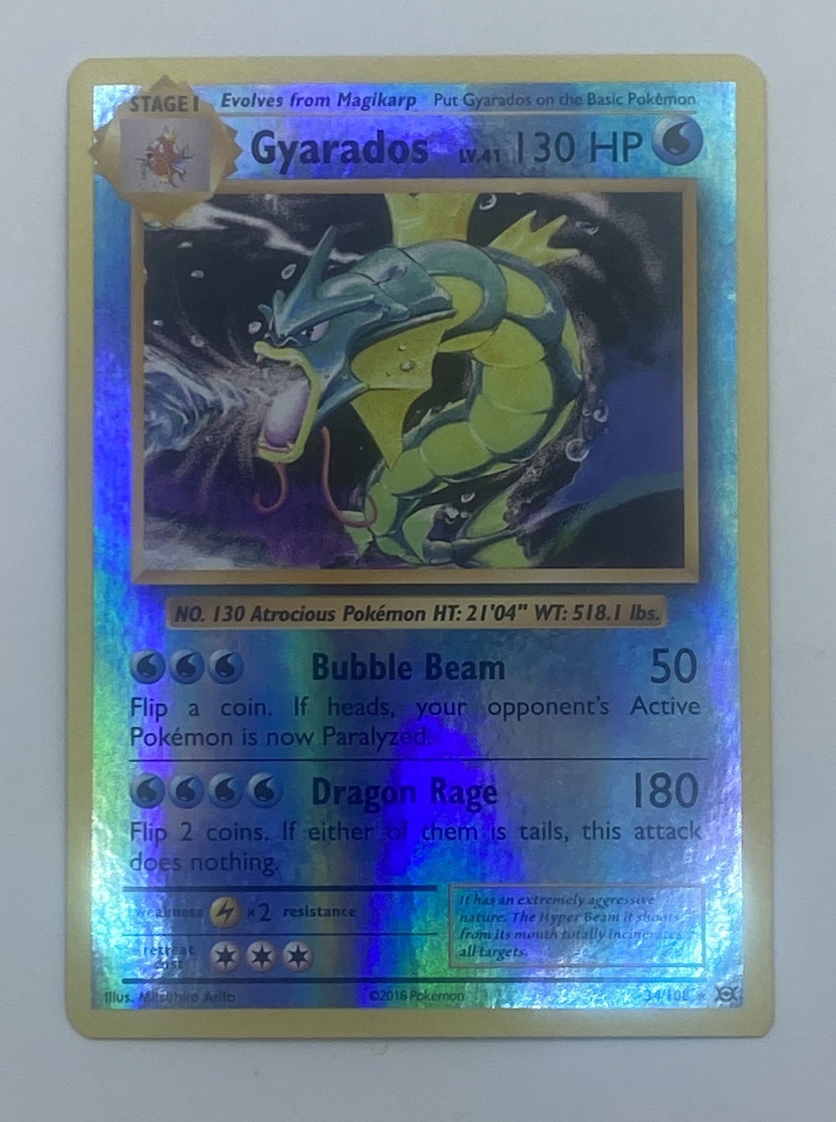 Pokémon TCG GYARADOS XY Evolutions 34/108 Reverse Holo Rare NM