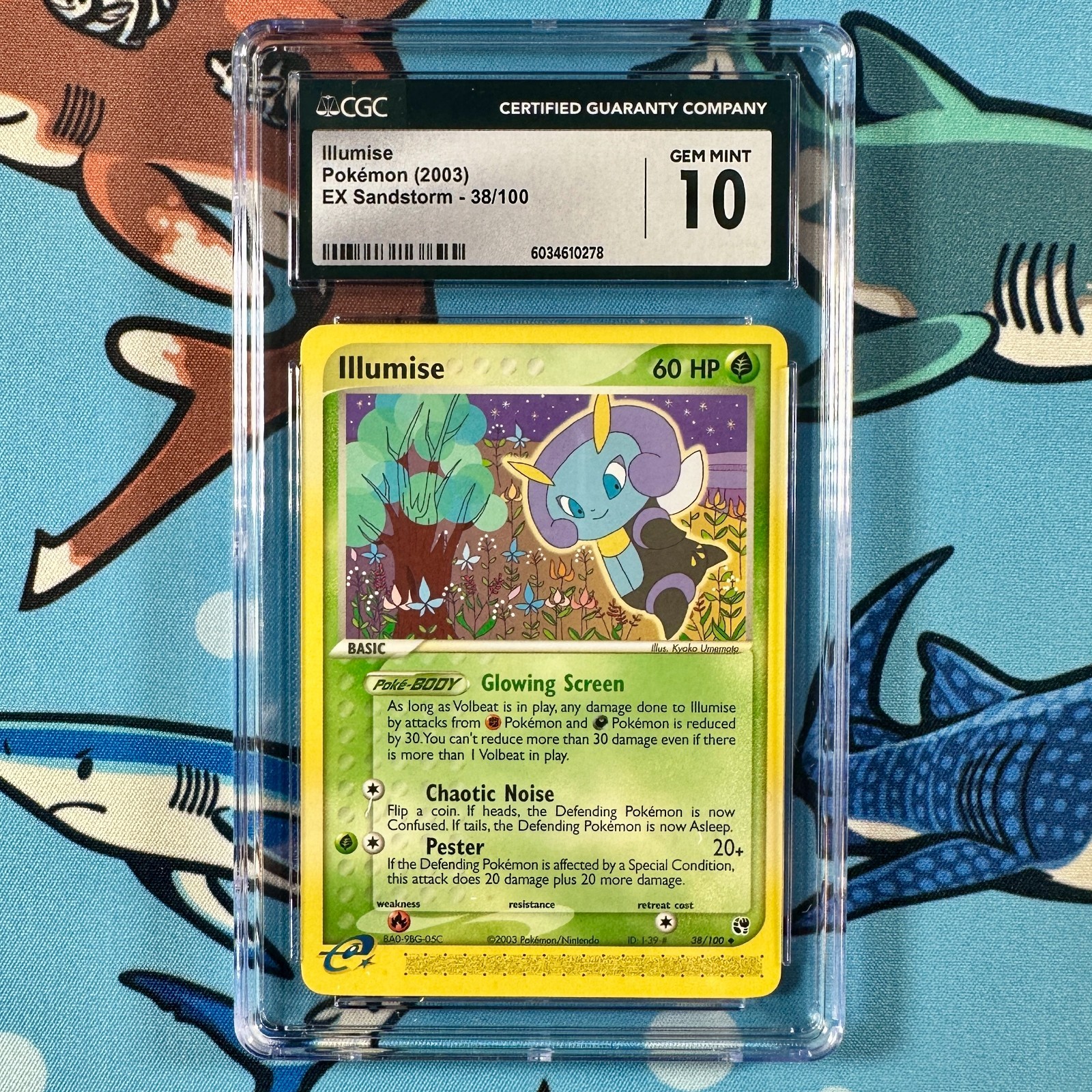 Illumise 38/100 CGC 10 Pokemon EX Sandstorm - Vintage English 2003 E-Reader
