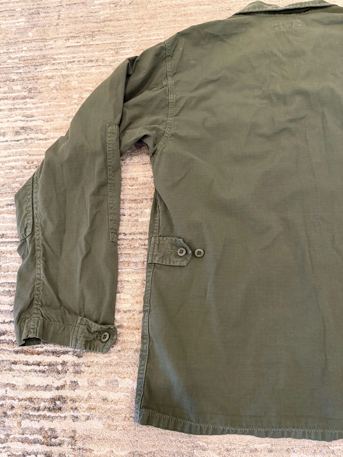 Tellason Jacket Mens Medium Green Cotton Military Field Utility Made In Italy image 22