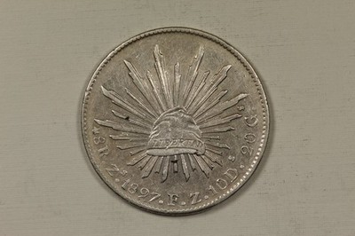 1897 Mexico 8 Reales Zacatecas Zs F.Z.