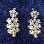 Lot Of 4 Pairs Of Vintage/Antique Silver And Rhinestone Earrings  — photo 5