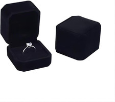 2 Pack Velvet Ring Boxes, Earring Pendant Jewelry Case, Ring Earrings Gift Boxes