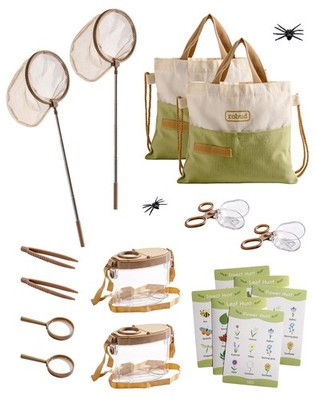 ROBUD Dual Kids Explorer Kit, Bug Catcher Kit with Bags Kit, Green Outdoor Ex...