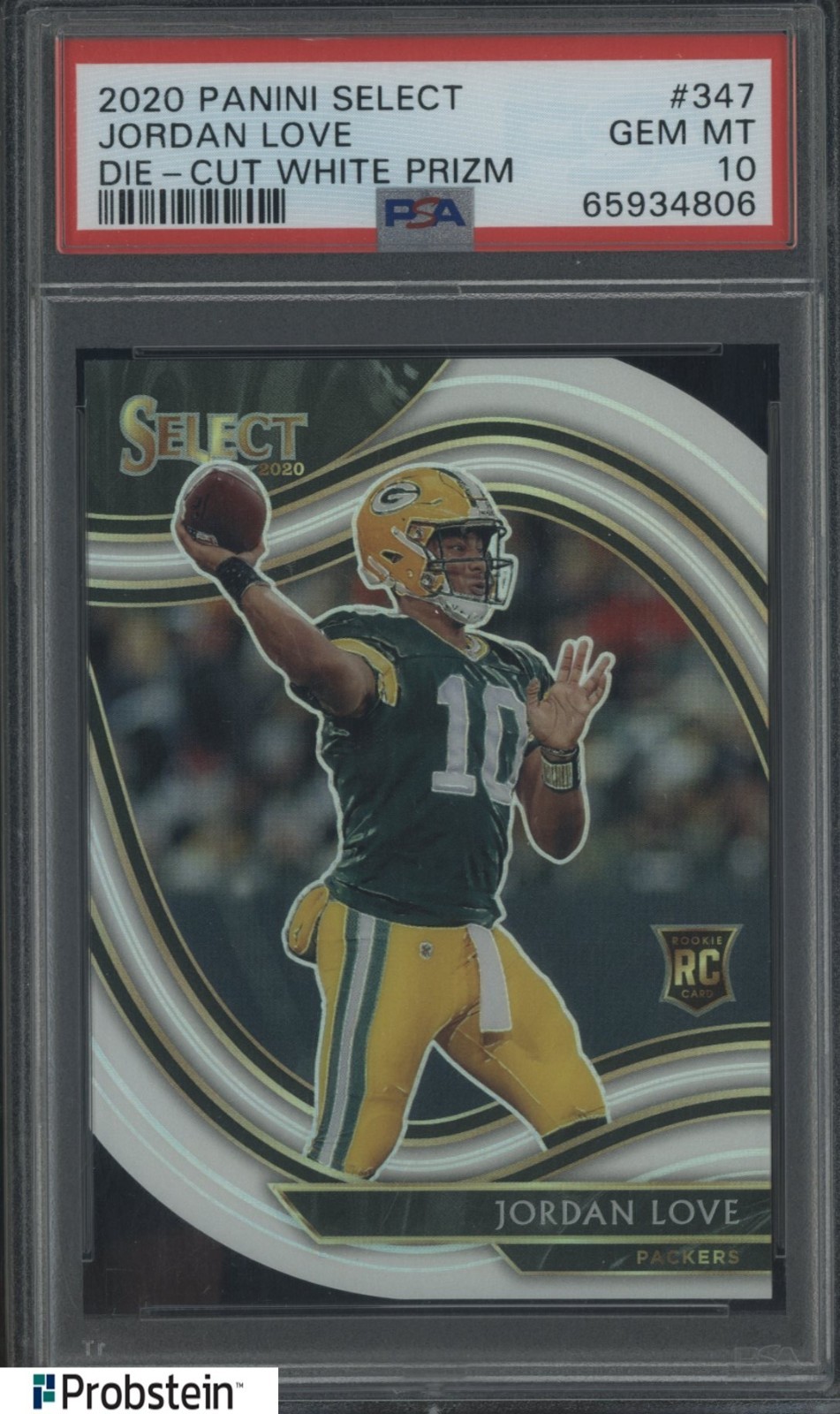 Jordan Love Panini Select #347 Die-Cut White