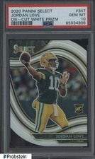 2020 Panini Select Die-Cut White Prizm #347 Jordan Love Packers RC Rookie PSA 10
