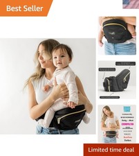 Hip Seat Baby Carrier: Ultimate Comfort for Newborns to Toddlers - Black/Gold