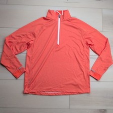 Zero Restriction Z425 1/4 Zip Pullover Orange Mens Large 4 Way Stretch Golf