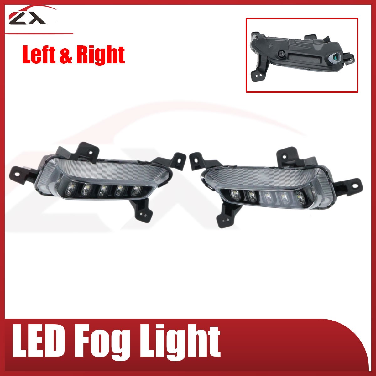 LED Fog Light Lamp Driver Left Passenger Right Side Fits 2017-18 Hyundai Elantra
