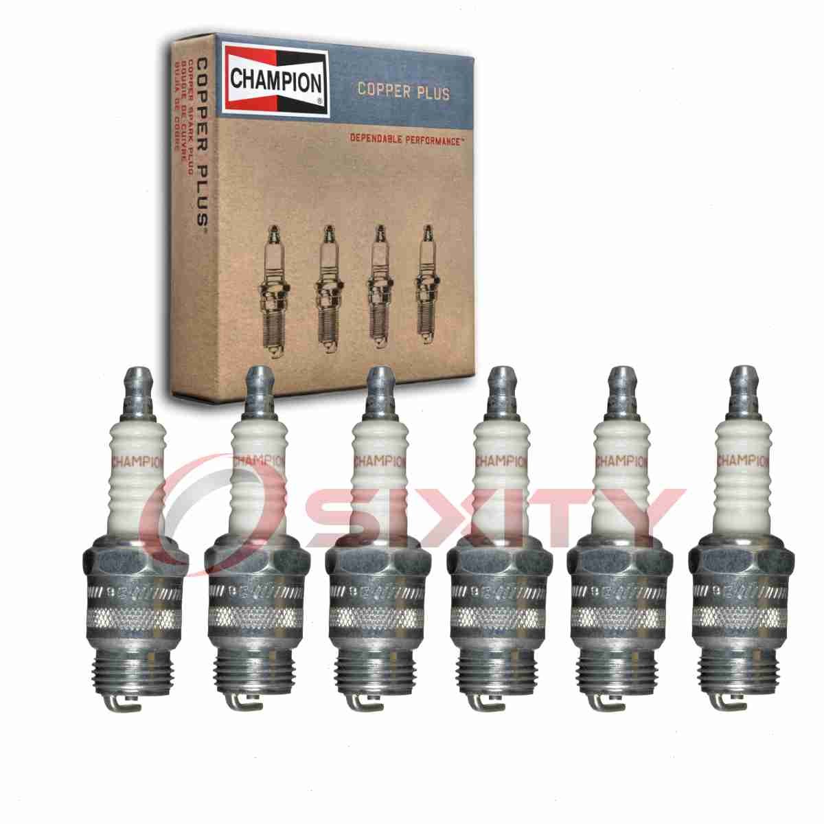 6 pc Champion Copper Plus Spark Plugs for 1962-1974 Ford F-100 3.9L 4.3L rj