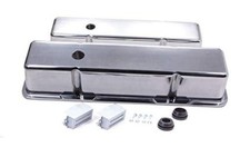 Company R6130-2 Tall Plain Polished Aluminum Valve Cover for Small Block Chevy