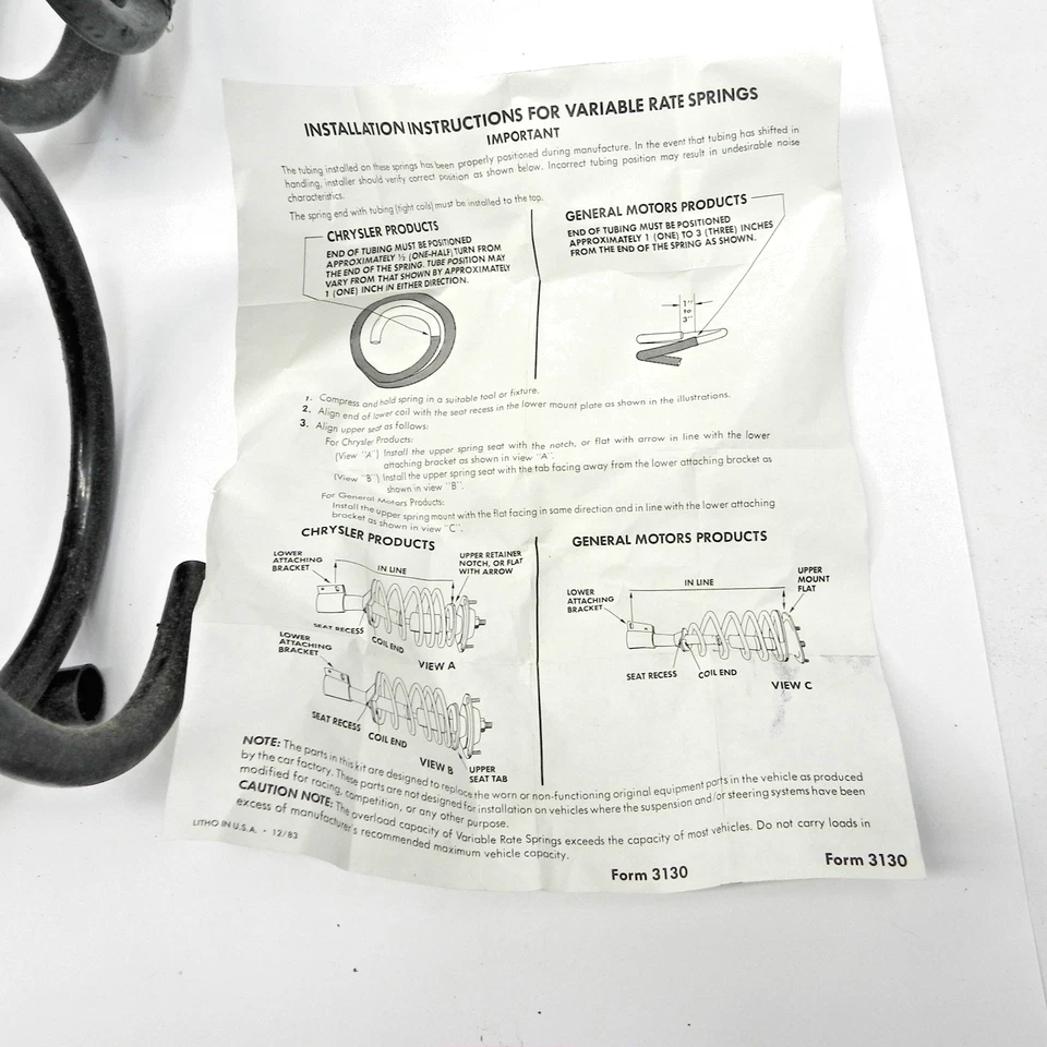 Dodge Omni Plymouth Horizon 1978-79-80 juego de muelles helicoidales delanteros usado Moog#cc-700 Foto 2 de 4