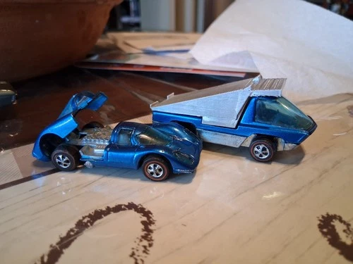 Vintage Hotwheels 917 Porshce and Heavyweights custom ramp truck