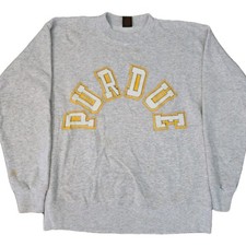 Vintage 90s Purdue University Crewneck Size Large Made In USA Static Spellout