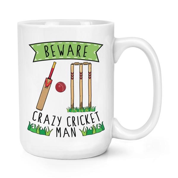 Beware VerrüCkte Kricket Mann 426Ml Groß Becher Tasse - Lustig Sport Groß-image