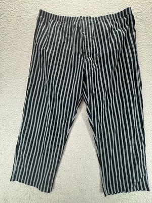Unbranded Pajama Pants Mens Size 2XL Striped Black Gray Dadcore Lounge Pull On