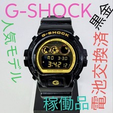Casio G-SHOCK DW-6900CB Watch Black  Gold Used, New Battery G509