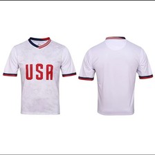 USA Soccer Jersey White Red Blue National Team Men's Short Sleeve