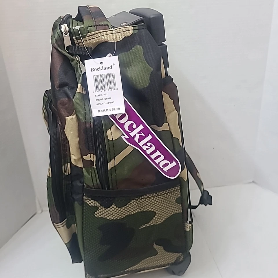 Rockland Double Handle Rolling Backpack, Camouflage, 17-Inch - Image 2 of 4
