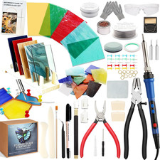 Stained Glass Starter Kit for Adults Beginners - 10 Sheets Practice Scraps,