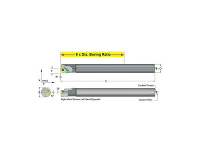 Dorian Tool E10M-STUPR-2 Carbide Shank Indexable Boring Bar, 59795