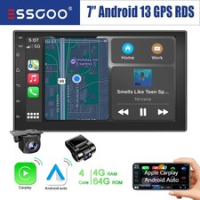 Doppel DIN Android 14 4+64G Carplay Autoradio GPS NAV WiFi RDS Bluetooth Kam DVR